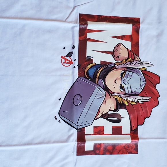 NWT Thor Marvel Tee Shirt - White Red Yellow Blue Gray Shirt - Picture 14 of 14